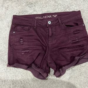 burgundy shorts